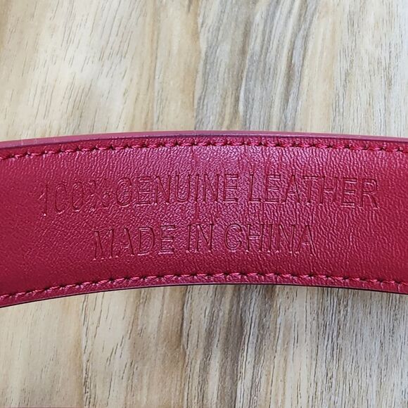 ?️NIB Red Dressy Genuine Leather Belt Small main image 4
